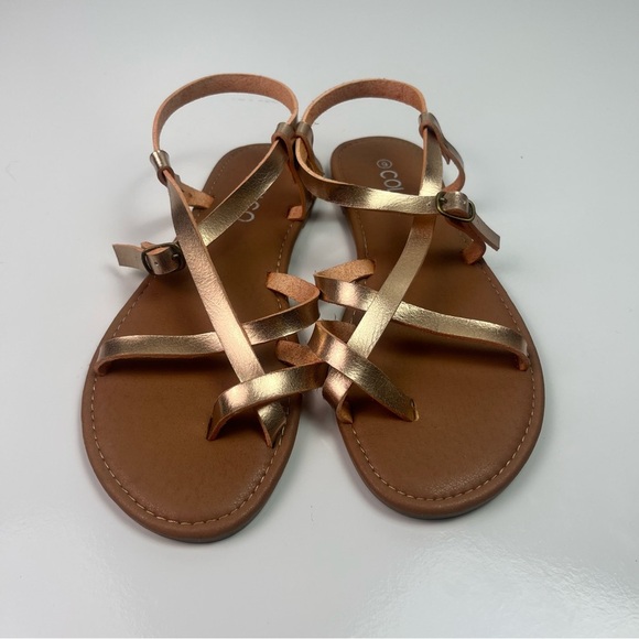 Women’s Colgo Brown and Rose Gold Sandals Sz 6 - Picture 2 of 7